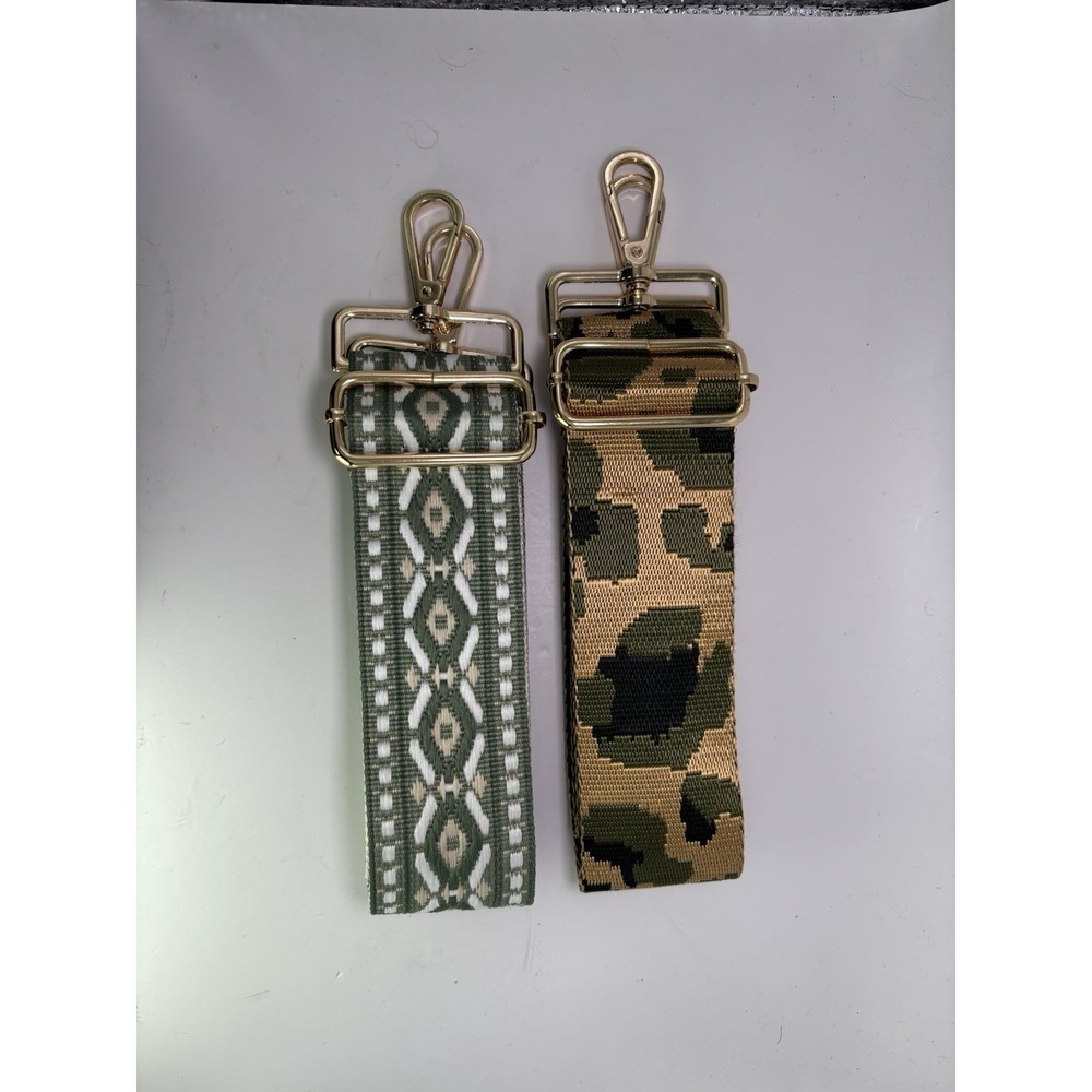 Green  2" Wide Pair Adjus Replacement Purse Crossbody Strap w/Gold Hardware